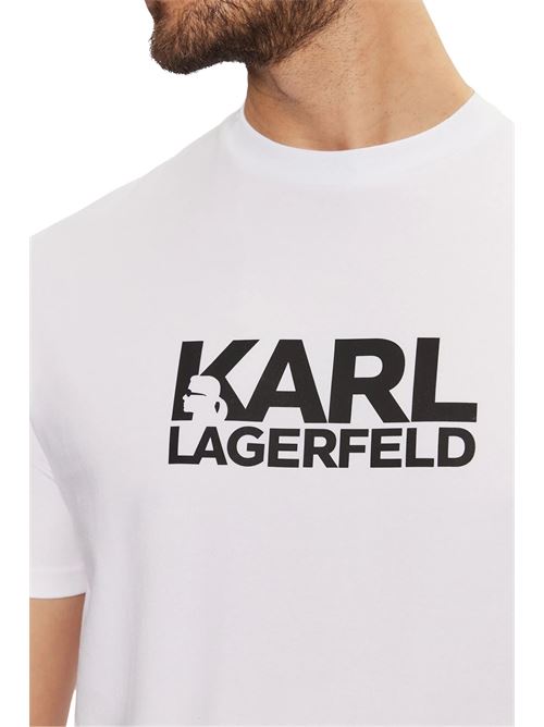 T-shirt uomo bianca in cotone Karl Lagerfeld | 75508755123510